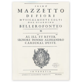 Castaldi, Bellerofonte. Primo mazzetto di fiori musicalmente (Venezia 1623)