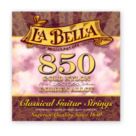 La Bella 850 Elite – Gold Nylon, Golden Alloy Basses. Medium Tension