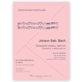 Bach, Johann Sebastian.  Concerto in D minor BWV 974. Arr. Dadomo & Frati