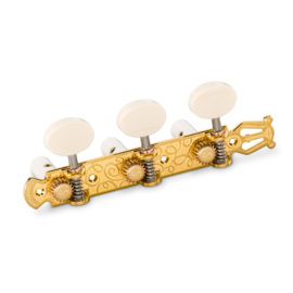 Schaller Grandtune Classic Lyra. Gold, Galalith, White String Roller