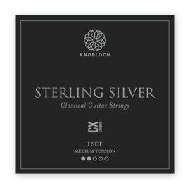 Knobloch Sterling Silver CX Carbon Medium Tension Classical Guitar Strings, Complete Set