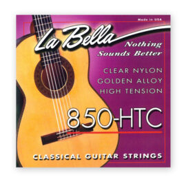 La Bella 850-HTC - Clear Nylon, Golden Alloy, High Tension