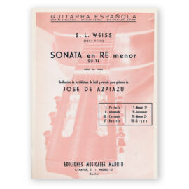Weiss, Silvius Leopold. Sonata en RE menor. Transcribed Azpiazu