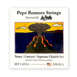 Pepe Romero Strings LAVA1 Tenor/Concert/Soprano Ukulele Set High G (Smoke Gray Fluorocarbon)