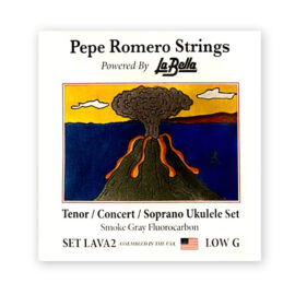 Pepe Romero Strings LAVA2 Tenor/Concert/Soprano Ukulele Set Low G (Smoke Gray Fluorocarbon)