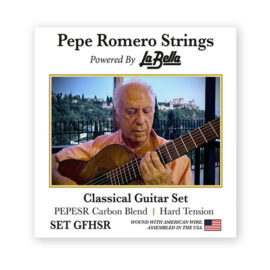 Pepe Romero Strings PEPESR Classical Guitar Clear Nylon Hard Tension, Full Set